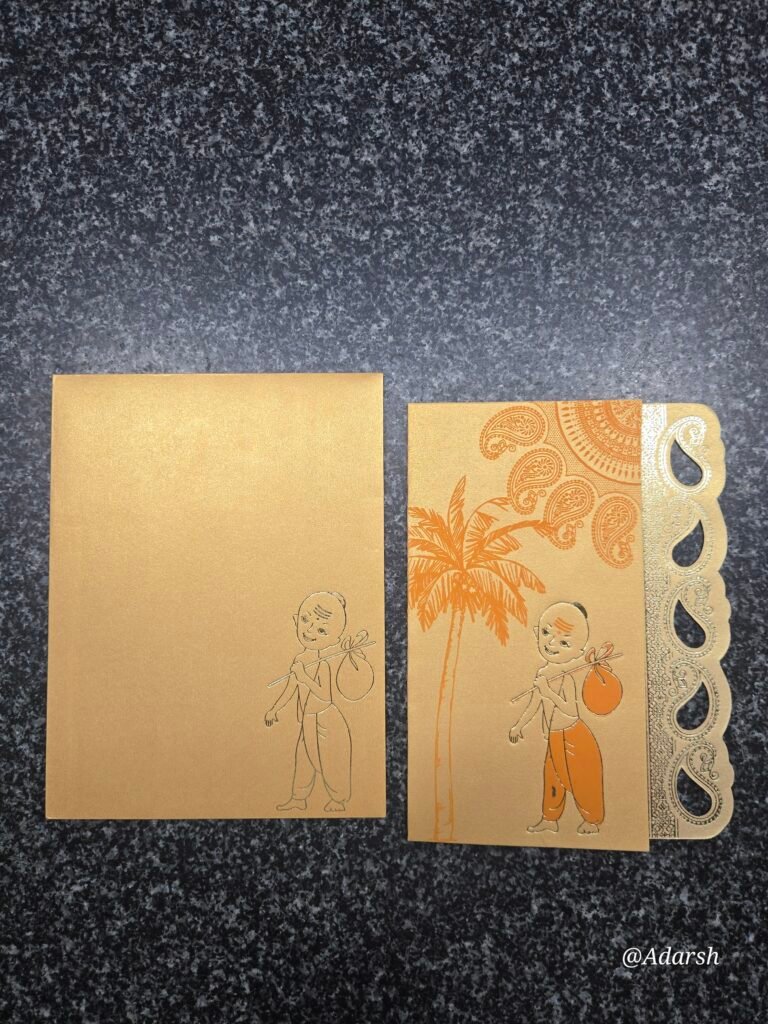 Laser-Cut Gold Metallic Upanayanam Card