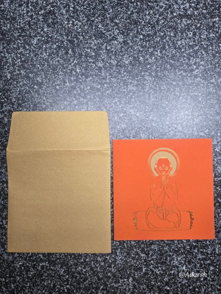 Gold-Foiled Orange Upanayanam Card