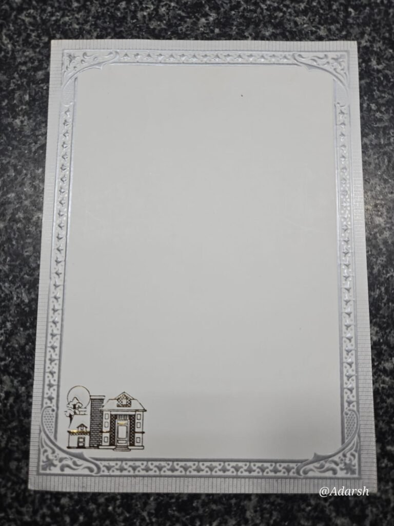 Silver Foil Border card for Housewarming