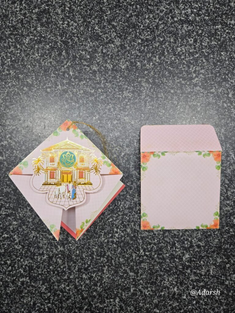 Diamond Fold Ganesha Griha Pravesh Card