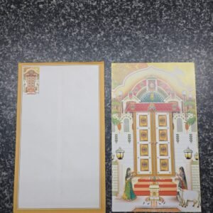 Royal Wooden Door Griha Pravesh Invitation Card
