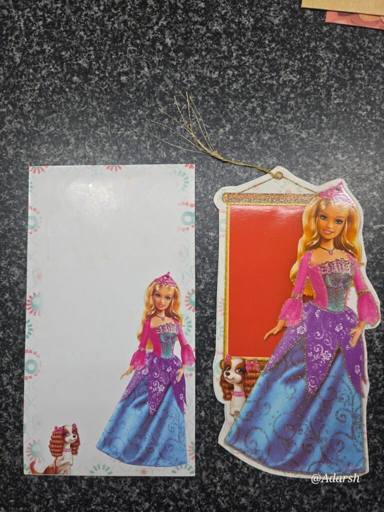 Barbie Diamond Castle Princess Theme Die-Cut Invitation Card with Golden Tassel