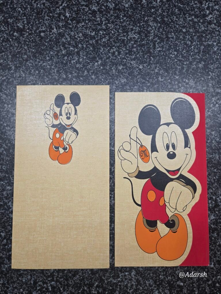 Golden Textured Mickey Mouse Theme Baby Shower Card