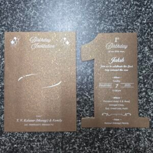 Metallic Bronze Number 1 Shaped Die-Cut 1st Birthday Card