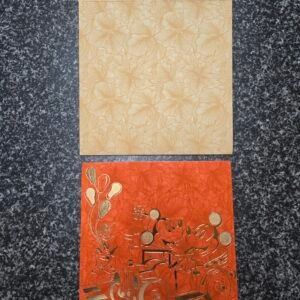 Orange Floral Mickey Mouse Theme Naming Ceremony Single Card