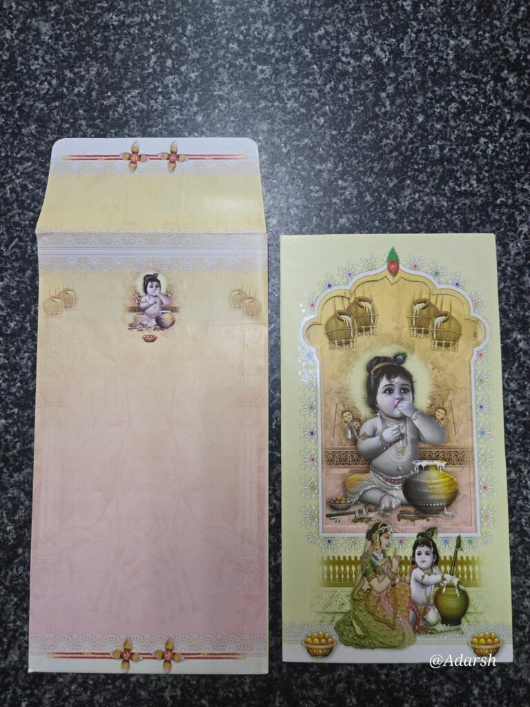 Traditional Bal Gopal / Little Krishna Theme Naming Card