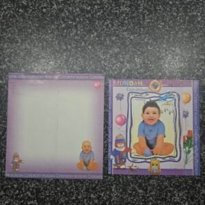 Purple Bordered Mundan Ceremony Card