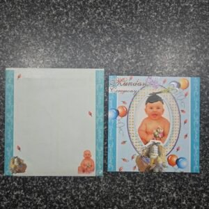 Traditional Light Blue Mundan Ceremony Invitation Card
