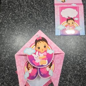 Pink Rainbow and Clouds Theme Baby Girl Birthday Card