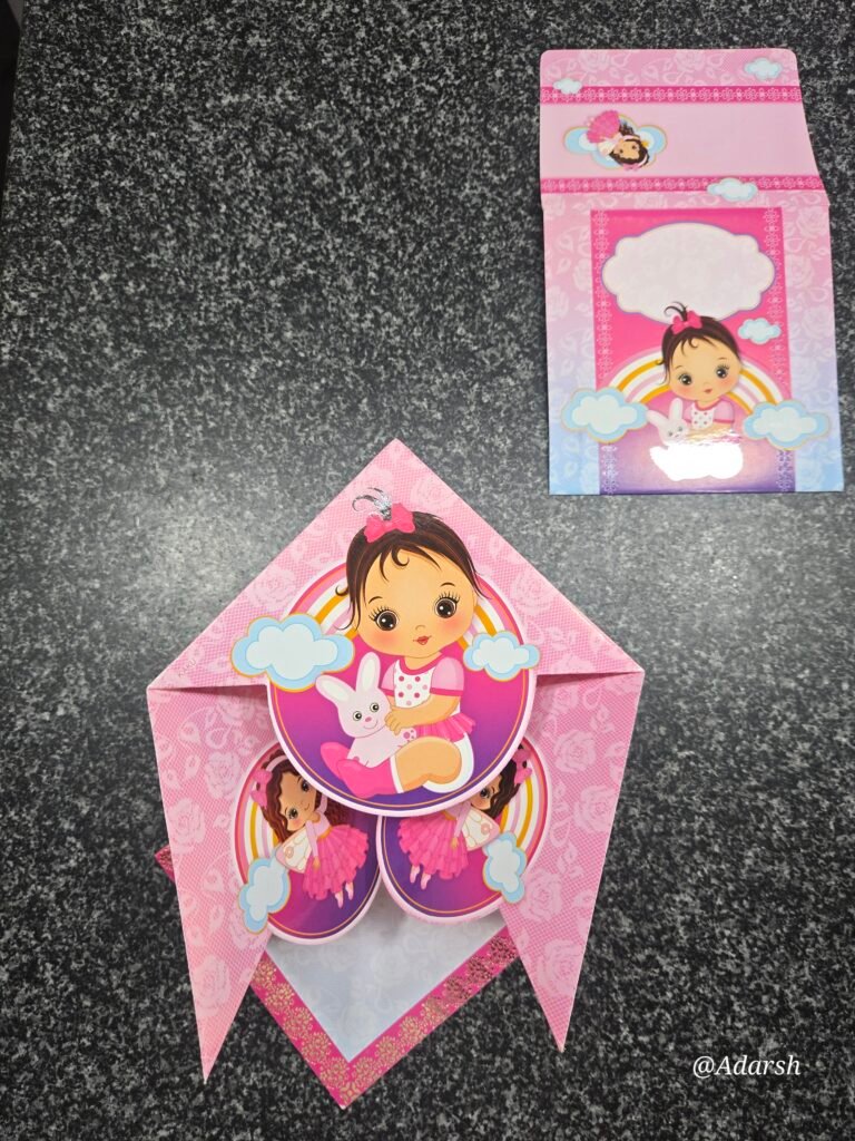 Pink Rainbow and Clouds Theme Baby Girl Birthday Card