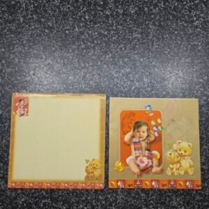 Golden Teddy Bear Theme Baby Birthday / Naming Ceremony Card