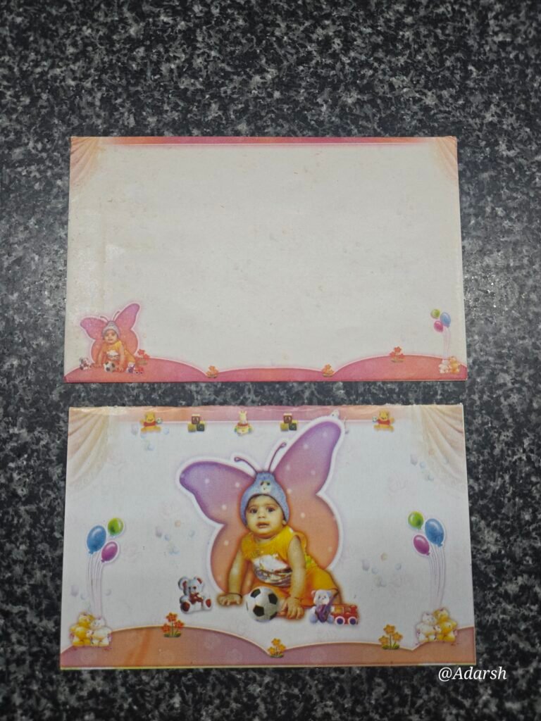 Butterfly Theme Baby Birthday / Naming Ceremony Card