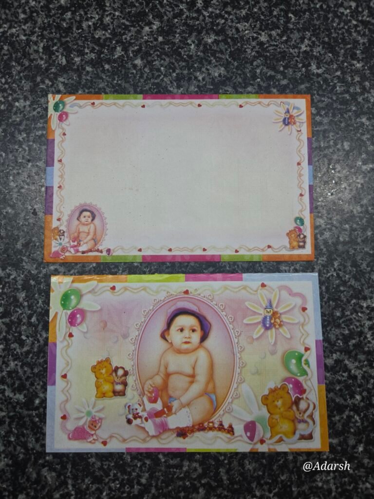 Modern Colorful Baby Boy Birthday / Naming Ceremony Card