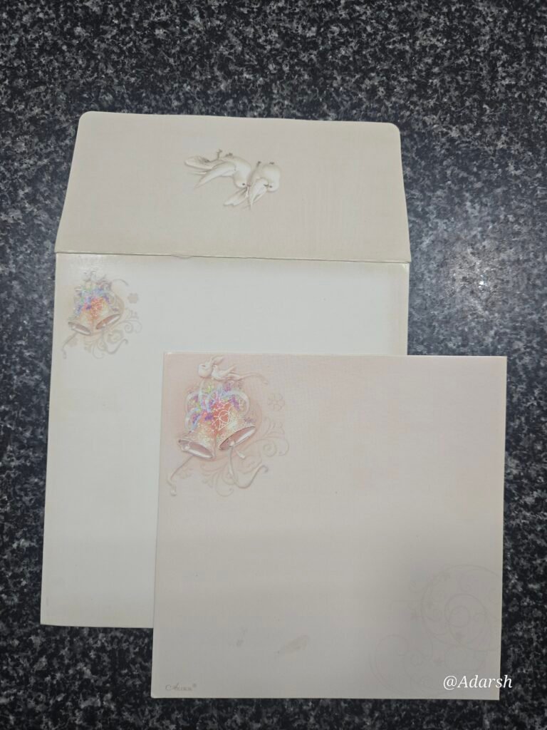 Elegant Pastel Wedding Bells and Doves Invitation Card