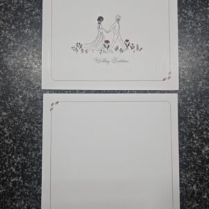 White Textured Inner Inserts for Bride Groom Theme Card