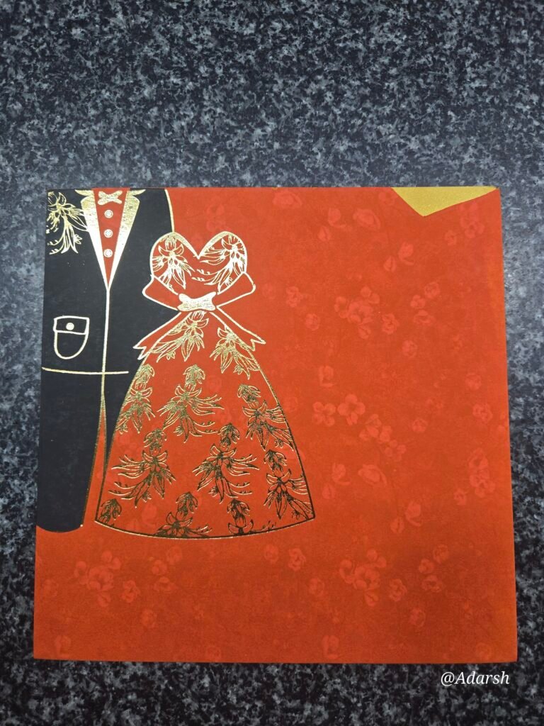 Red Personal Invitation Card with Bride Groom Theme Card