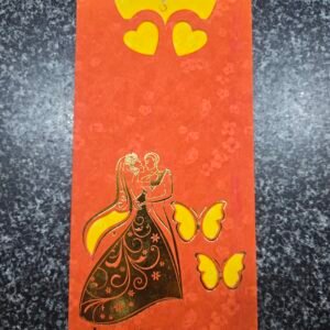 Alluring Butterfly Theme With Bright Red Wedding Card