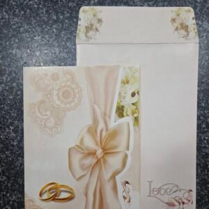 A classic, warm champagne and cream wedding Card