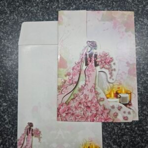 A romantic pink and white wedding Card