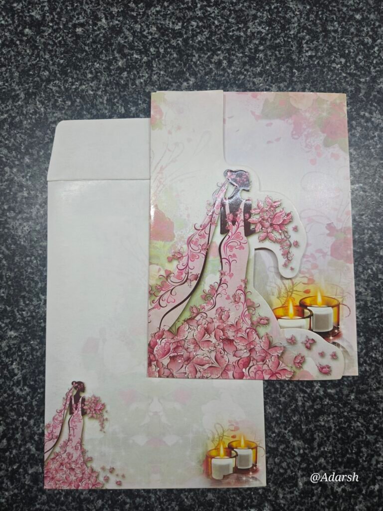 A romantic pink and white wedding Card