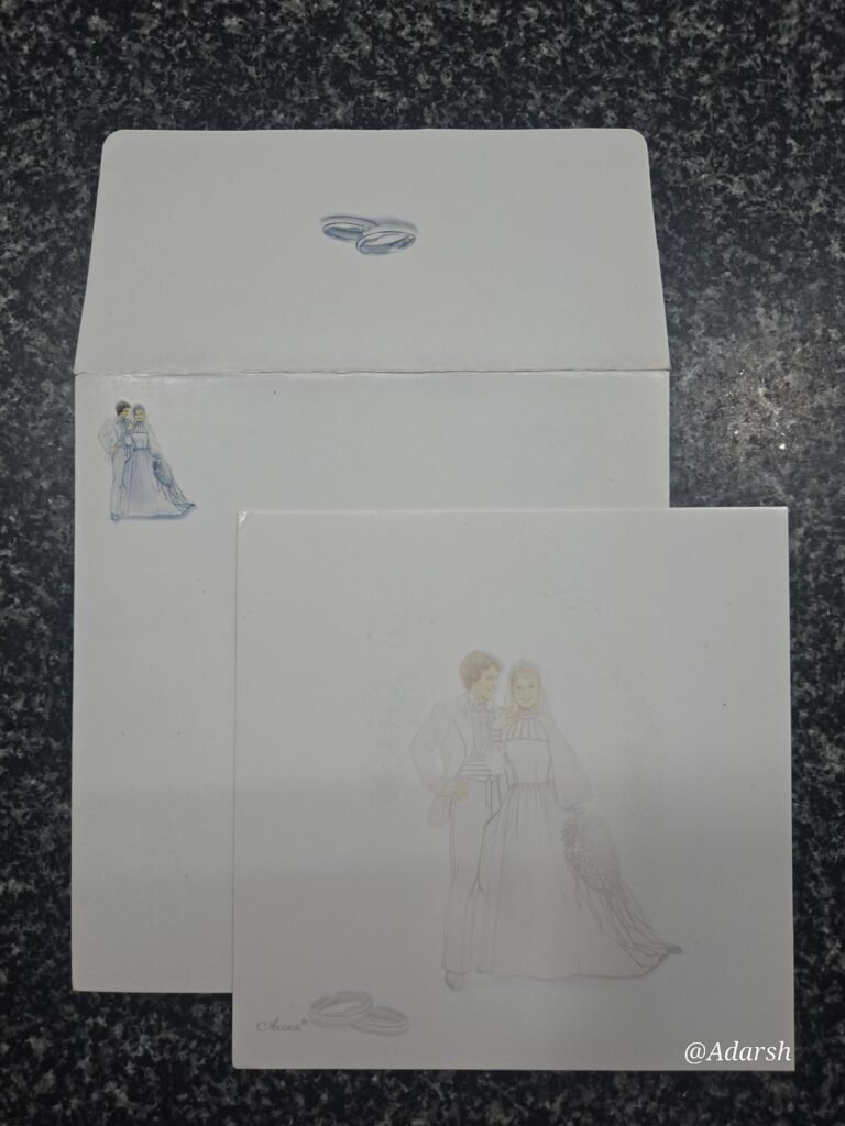 A clean white wedding Card