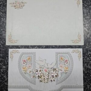 An elegant white gatefold wedding Card