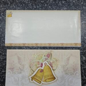 A pair of cream-colored wedding Card