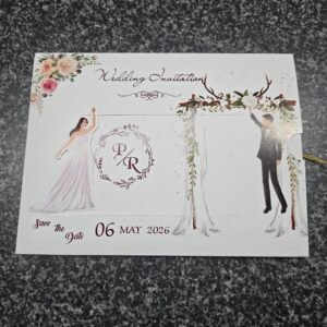 Elegant Rustic Pull-Out Wedding Card