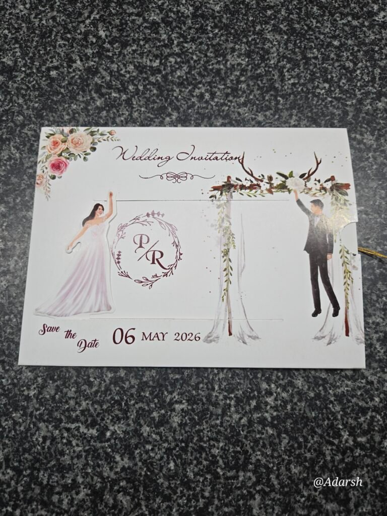 Elegant Rustic Pull-Out Wedding Card