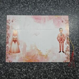 Pastel Pink Pull-Out Muslim Wedding Invitation Card