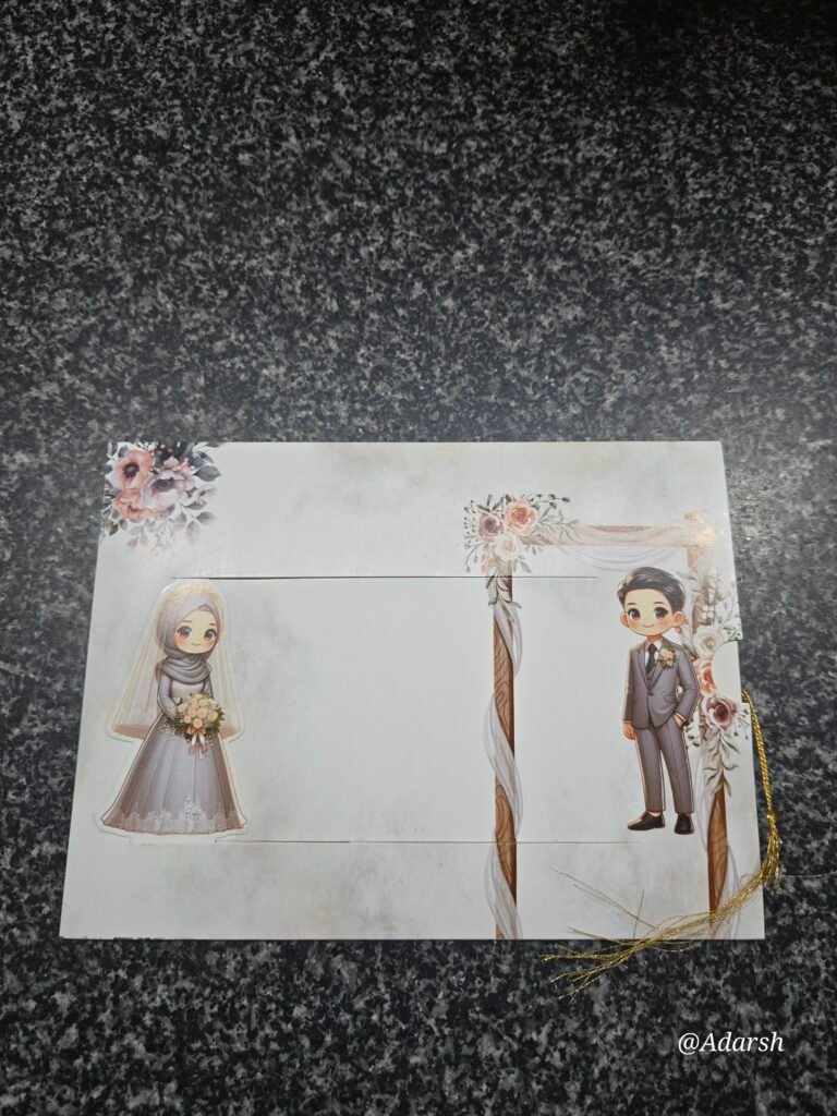 Elegant Pull-Out Muslim Wedding Invitation Card