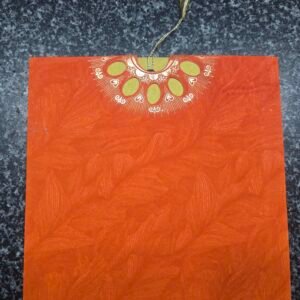 Elegant Orange Pull-Out Wedding Invitation Sleeve with Tassel