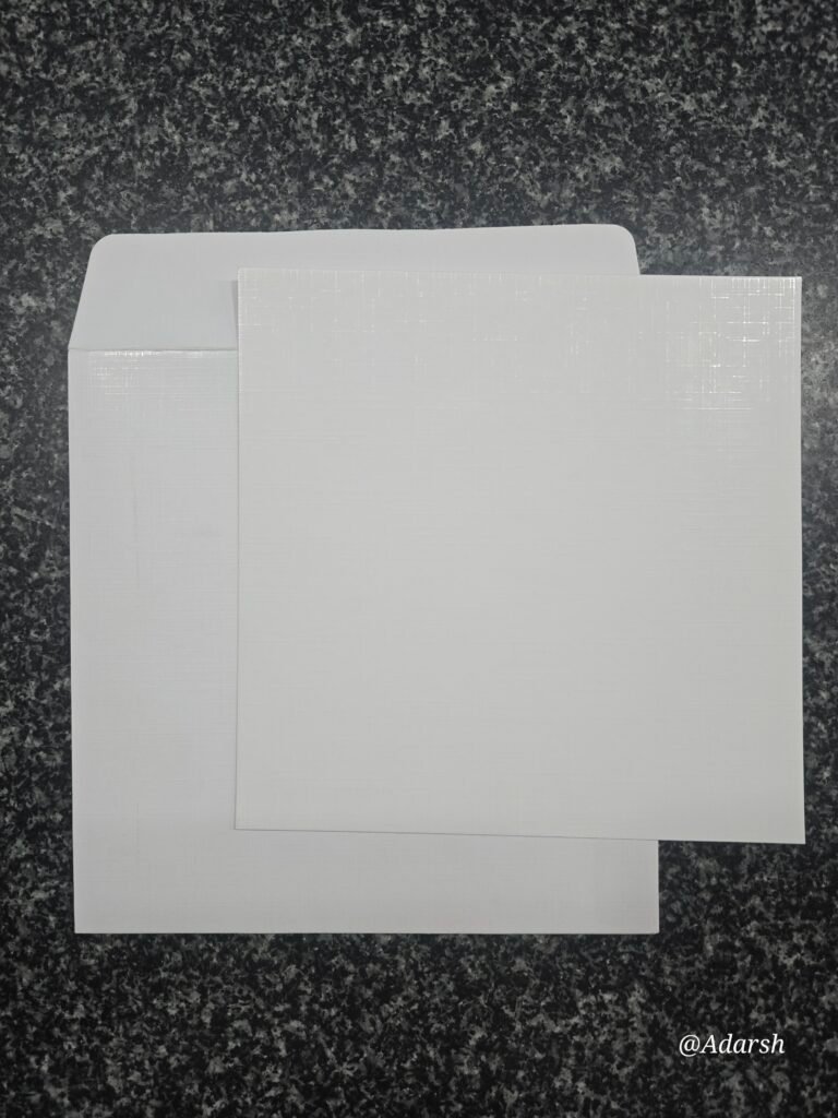 Minimalist Square White Linen-Textured Wedding Invitation Card