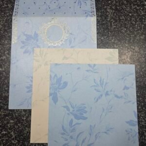 Elegant Pastel Blue and Cream Floral Wedding Invitation Card