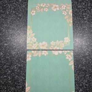 Elegant Mint Green Floral Wedding Invitation Card with Gold Border