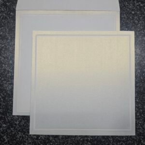 Minimalist White Shimmer Square Wedding Invitation Card
