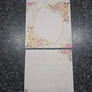 Elegant Pastel Floral Wedding Invitation Card with Oval Gold Frame