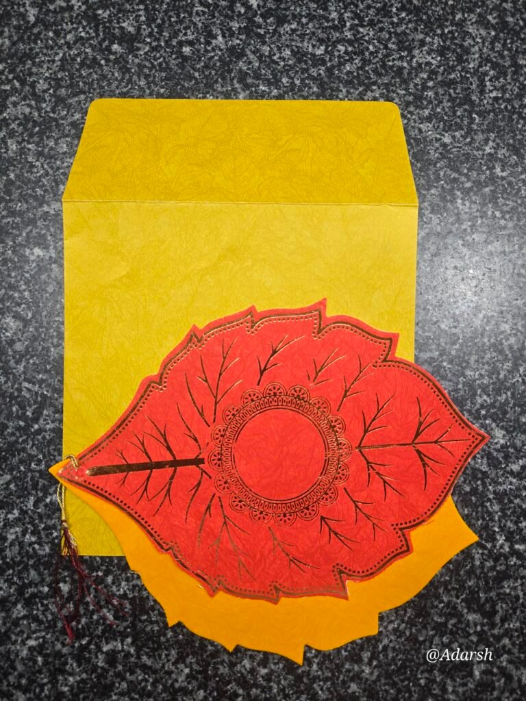 Traditional Leaf-Shaped Hindu Wedding Invitation Card Card