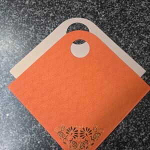 Elegant Orange Bag-Style Wedding Invitation Card