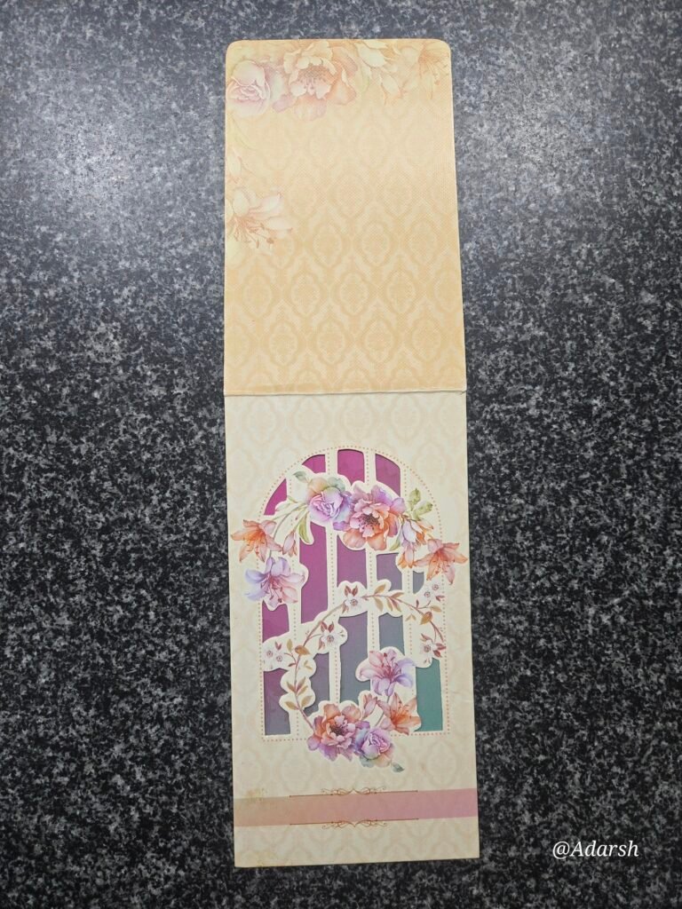 Elegant Pastel Floral Laser-Cut Arch Wedding Invitation Card