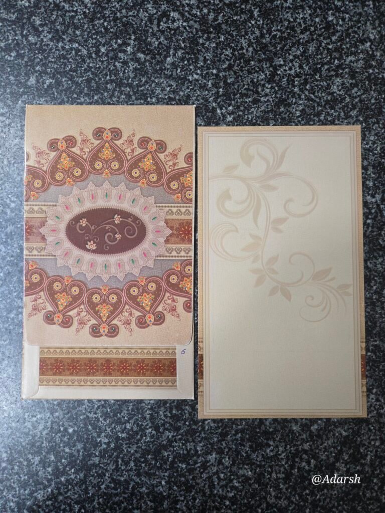 Traditional Beige and Brown Intricate Mandala Wedding Invitation Card