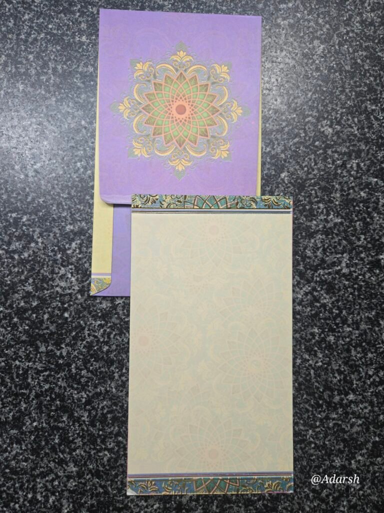 Elegant Purple and Cream Mandala Wedding Invitation Card