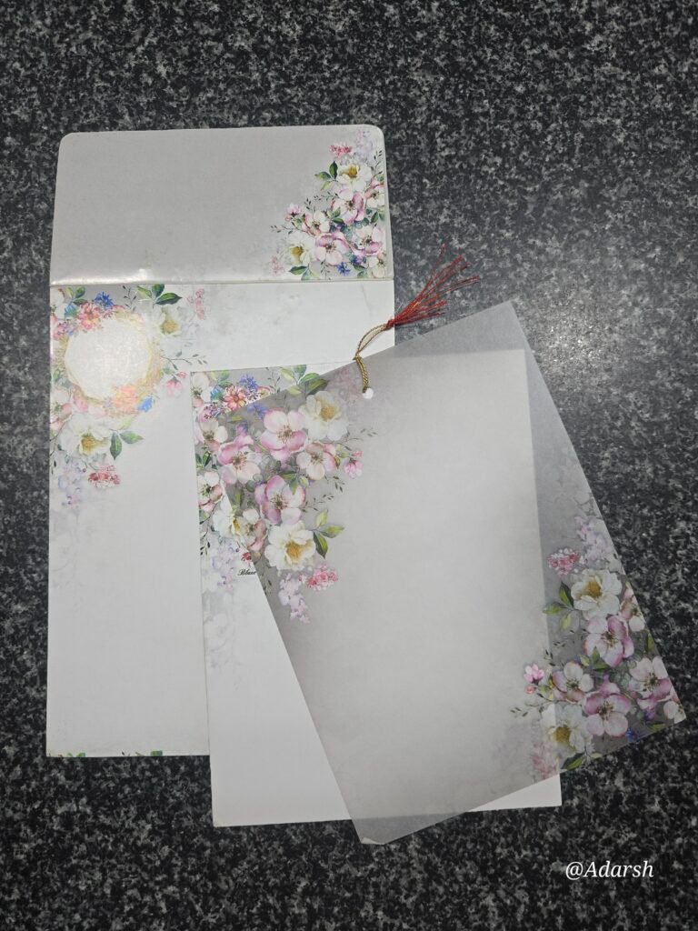 Elegant Pastel Floral Wedding Invitation Card with Vellum Overlay and Tassel