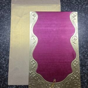 Elegant Royal Magenta and Gold Pull-Out Wedding Invitation Card with Tassel