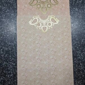 Vintage Floral Pull-Out Wedding Invitation Card with Gold Foil Emblem