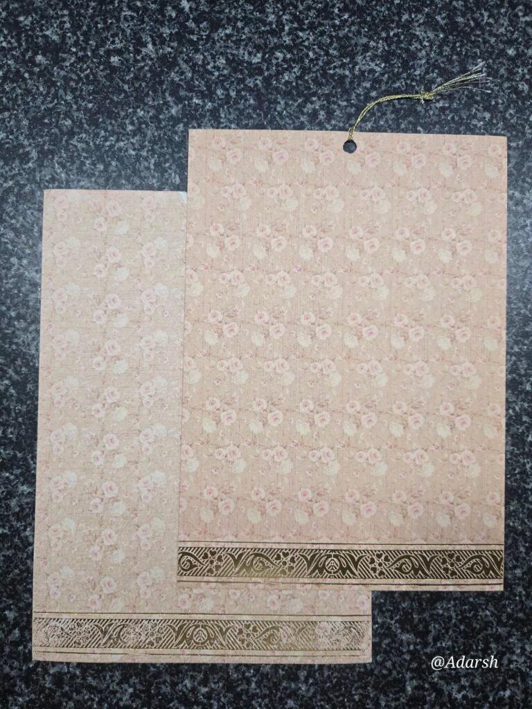 Vintage Floral Pull-Out Wedding Invitation Card with Tassel