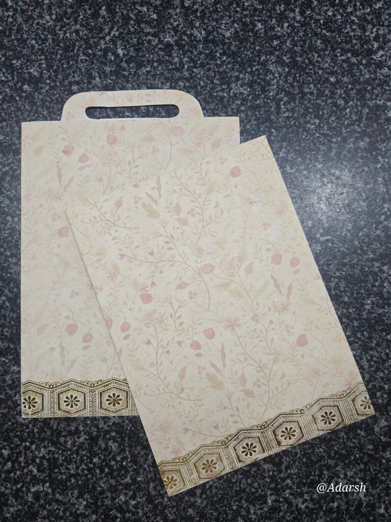 Vintage Botanical Bag-Style Wedding Invitation Card