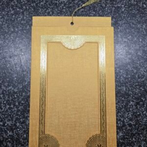 Elegant Gold Shimmer Pull-Out Wedding Invitation Card with Tassel