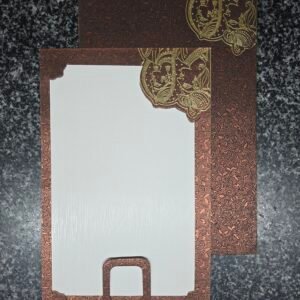Traditional Bronze and White Hindu Wedding Invitation Card