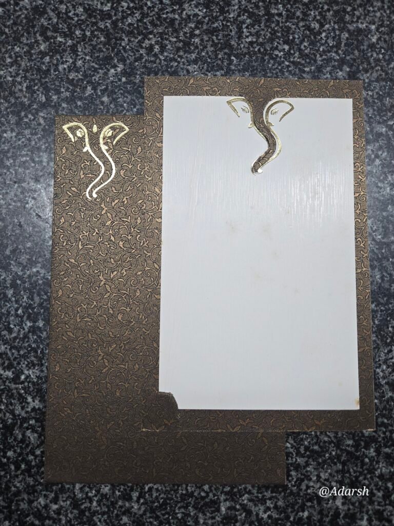 Royal Bronze and White Hindu Wedding Invitation Card